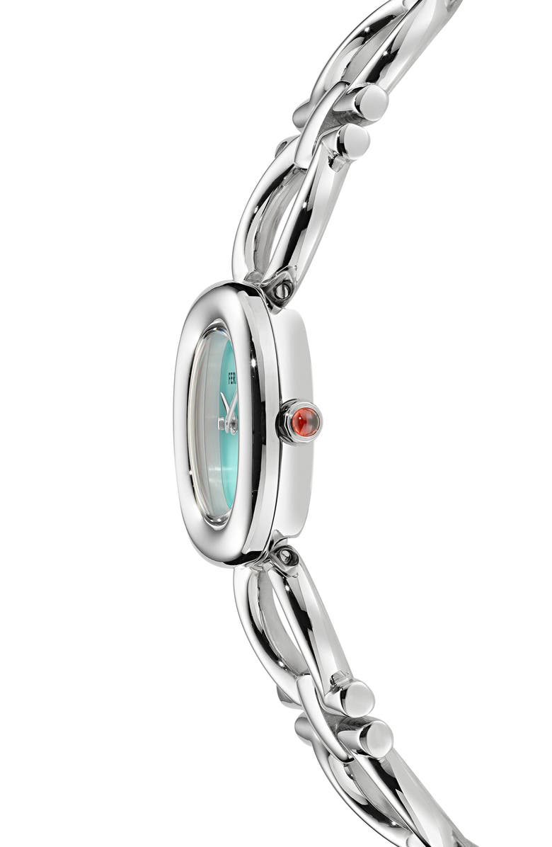 FERRAGAMO Double Gancini Bracelet Watch, 25mm, Alternate, color, Stainless Steel