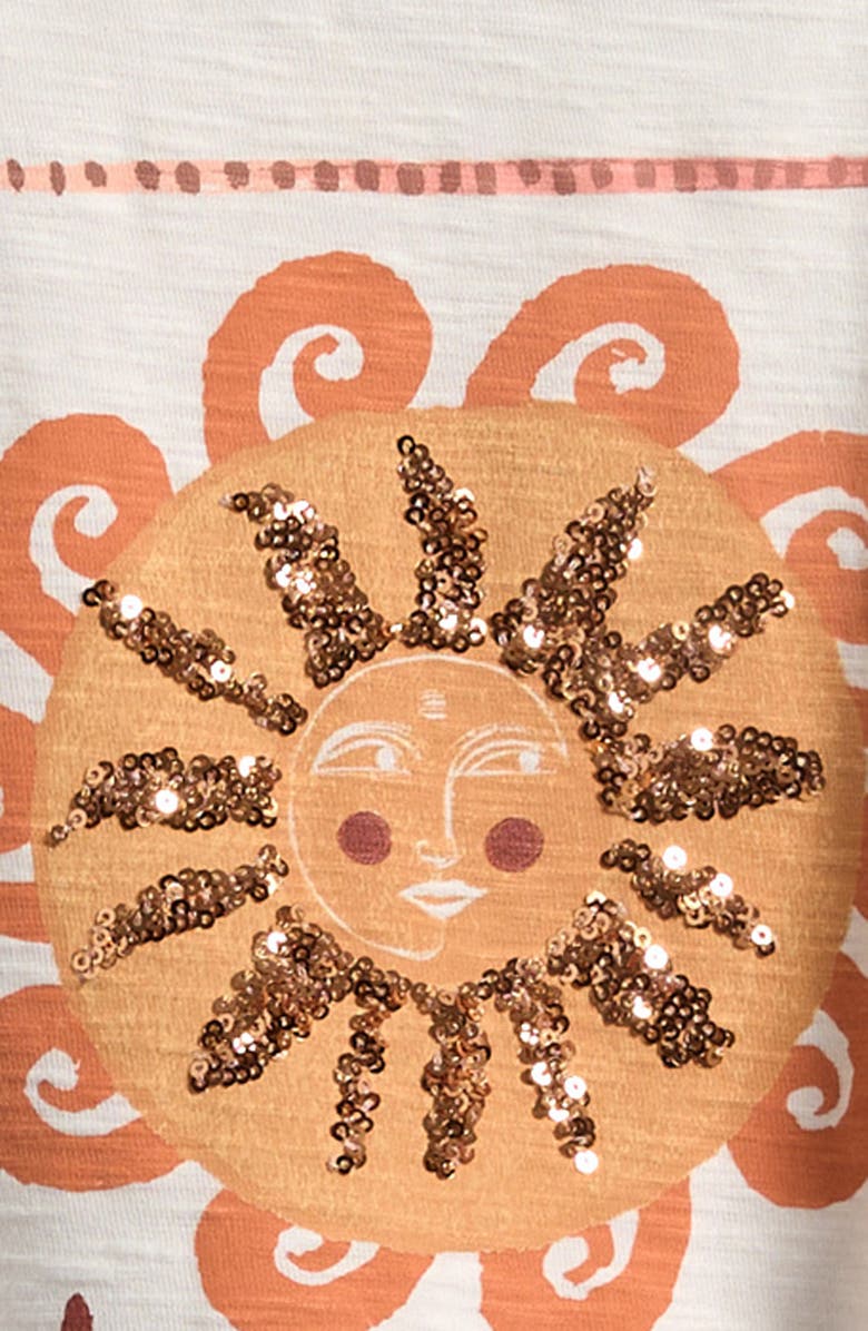 NEXT Kids' Boxy Graphic T-Shirt & Tiered Lace Skirt Set, Alternate, color, Orange