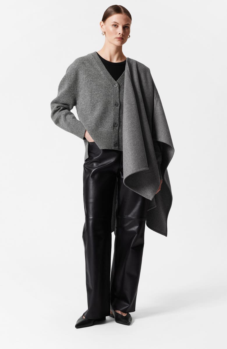 & Other Stories Oversize V-Neck Merino Wool Cardigan, Alternate, color, 