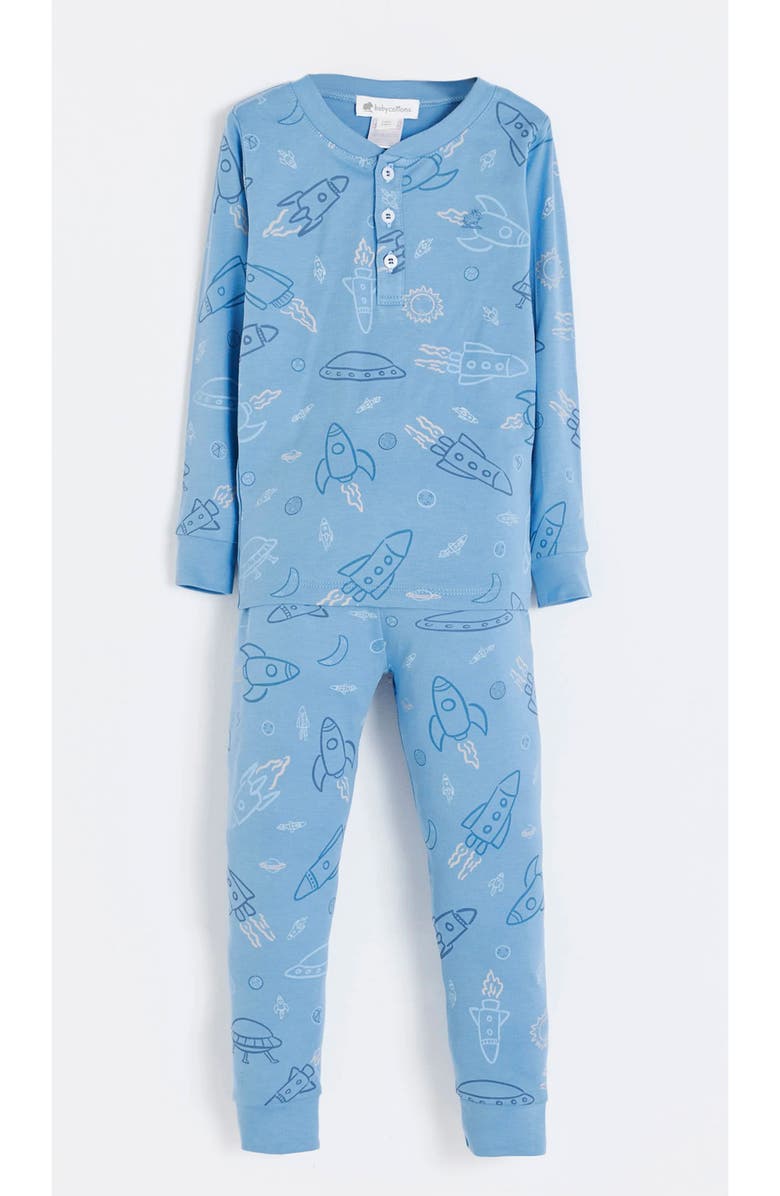 Babycottons Skyward Snug Long Pajamas for Toddler, Main, color, Blue
