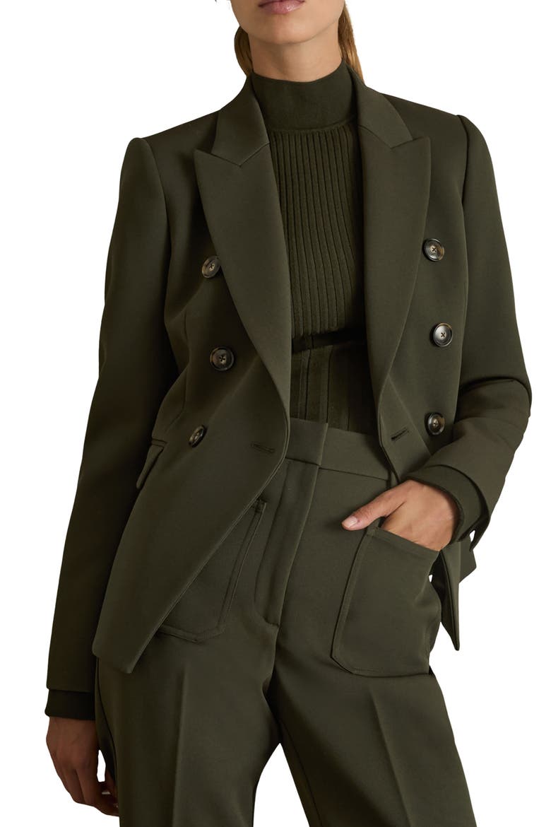Priya Double Breasted Blazer, Main, color, GREEN