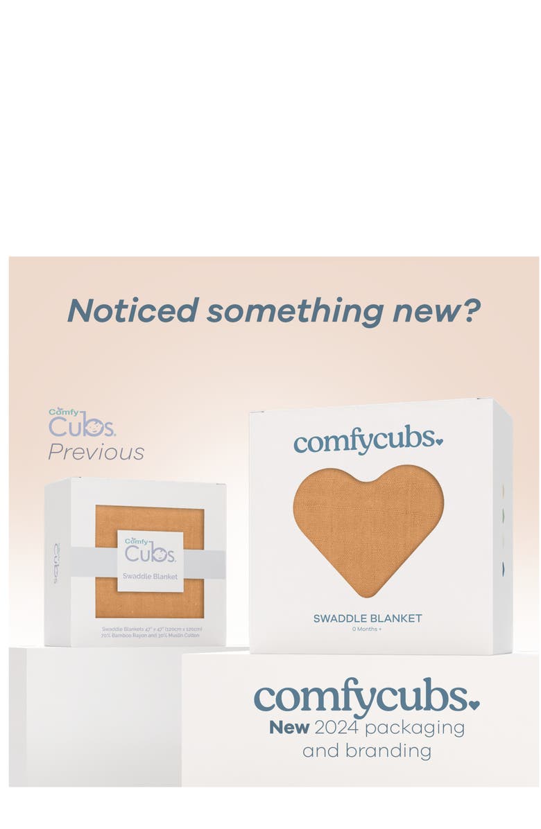Comfy Cubs Muslin Swaddle Blanket, 1 Pack, Alternate, color, Caramel