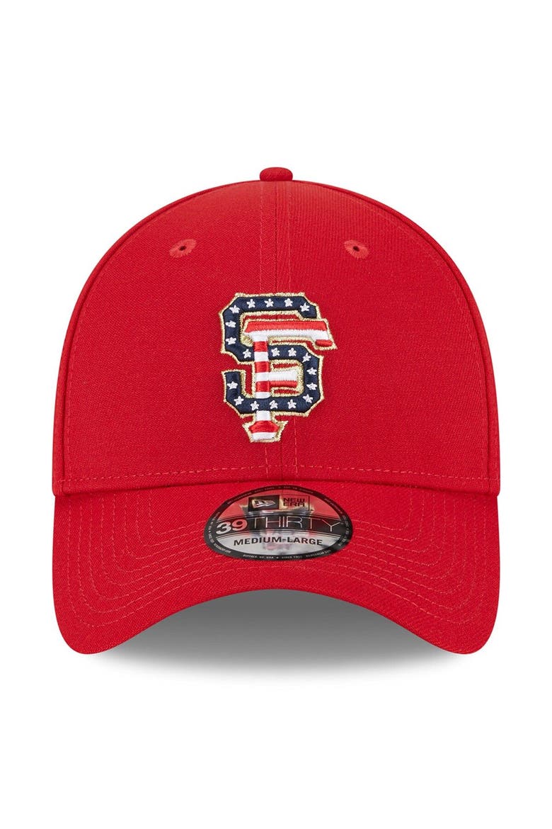 Men's New Era  Red San Francisco Giants 2023 Fourth of July 39THIRTY Flex Fit Hat, Alternate, color, Red