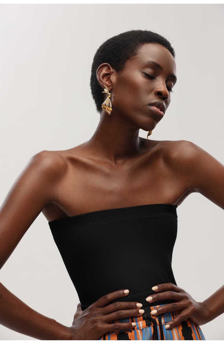 Classicharms Oversize Cubic Zirconia Pavé Butterfly Dangle Earrings, Alternate, color, Gold