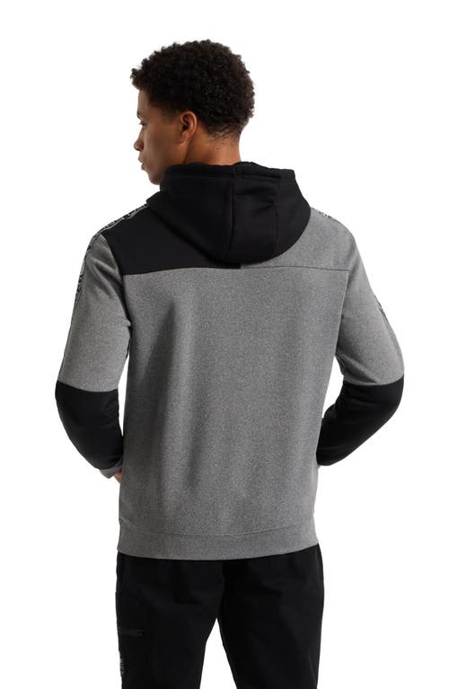 Ecko Unltd . Half Block Hoodie In Grey Marled/black