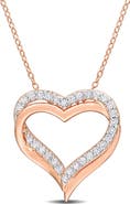 Julianna B. Created White Sapphire Crossover Heart Necklace