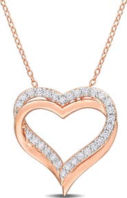 Julianna B. Created White Sapphire Crossover Heart Necklace