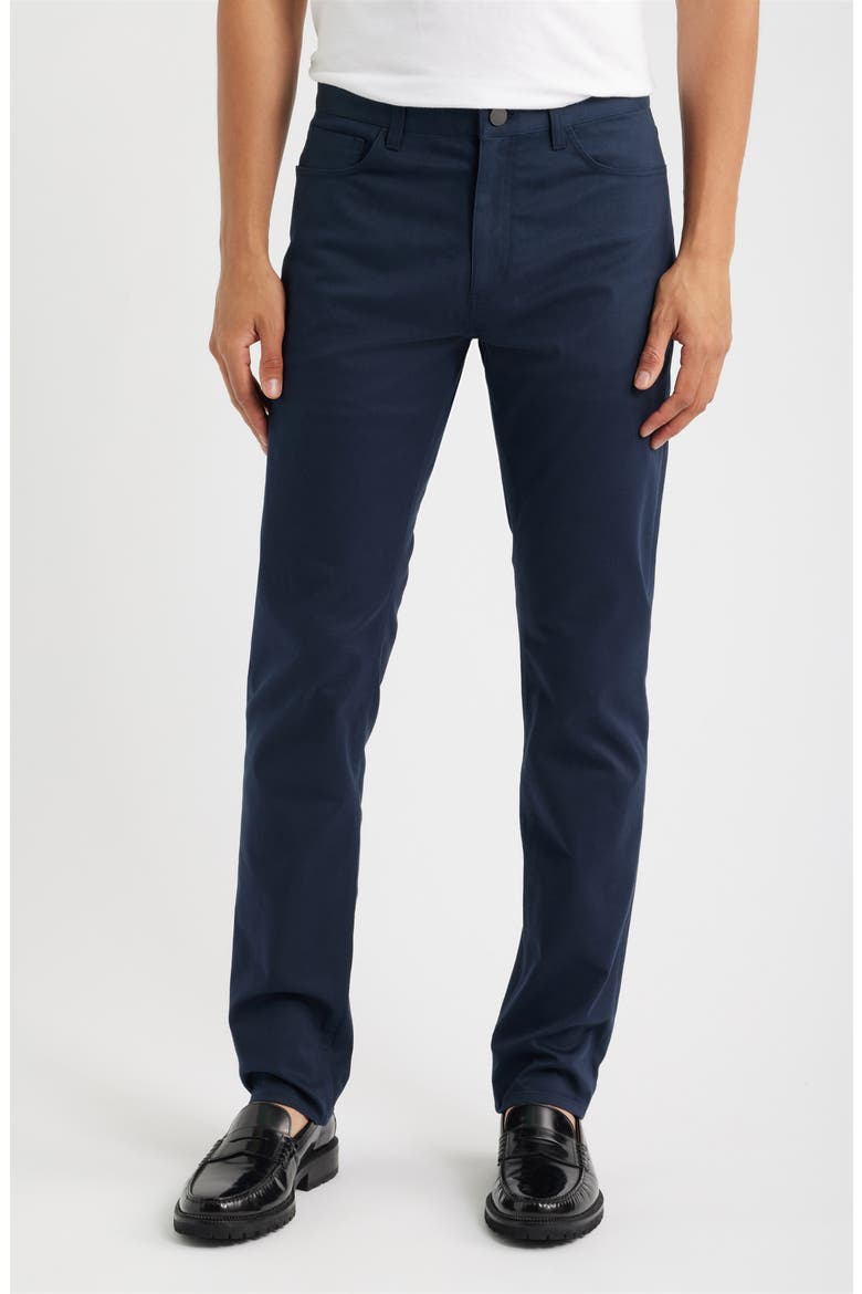 Raffi Soft Stretch Cotton & Lyocell Slim Leg Pants, Main, color, BALTIC
