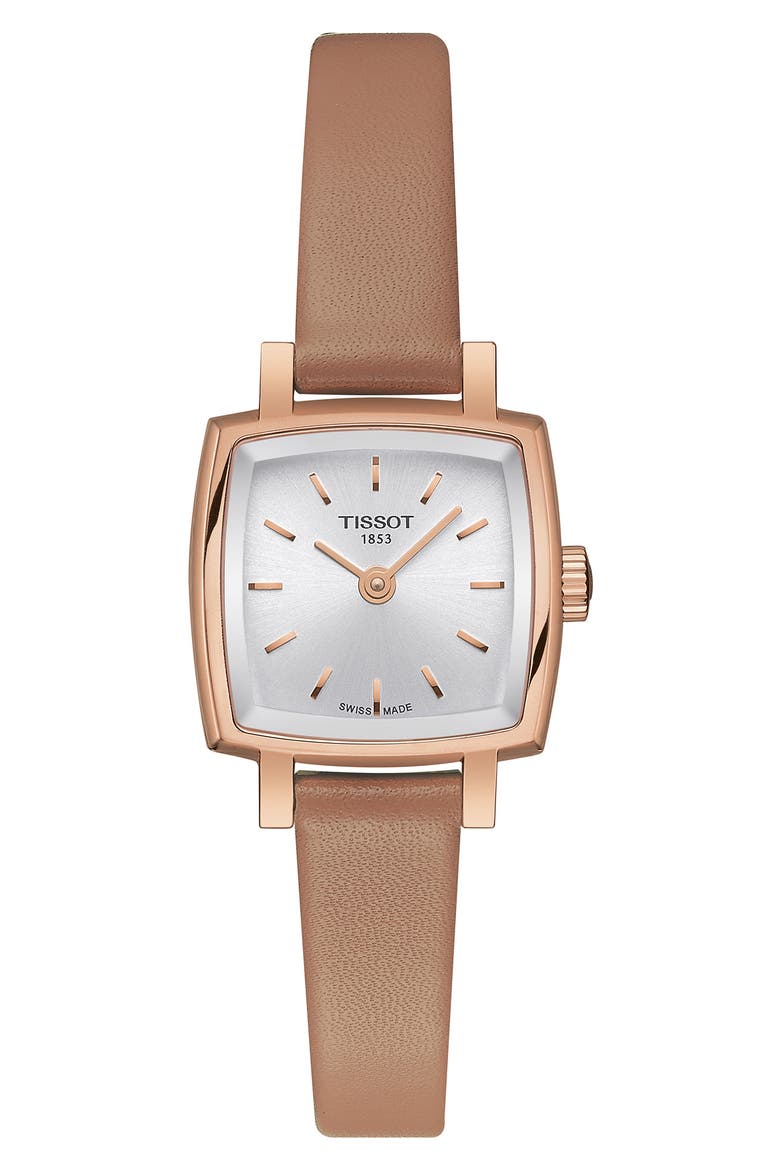 Lovely Summer Leather Strap Square Watch & Interchangeable Straps Set, 20mm, Main, color, TAN