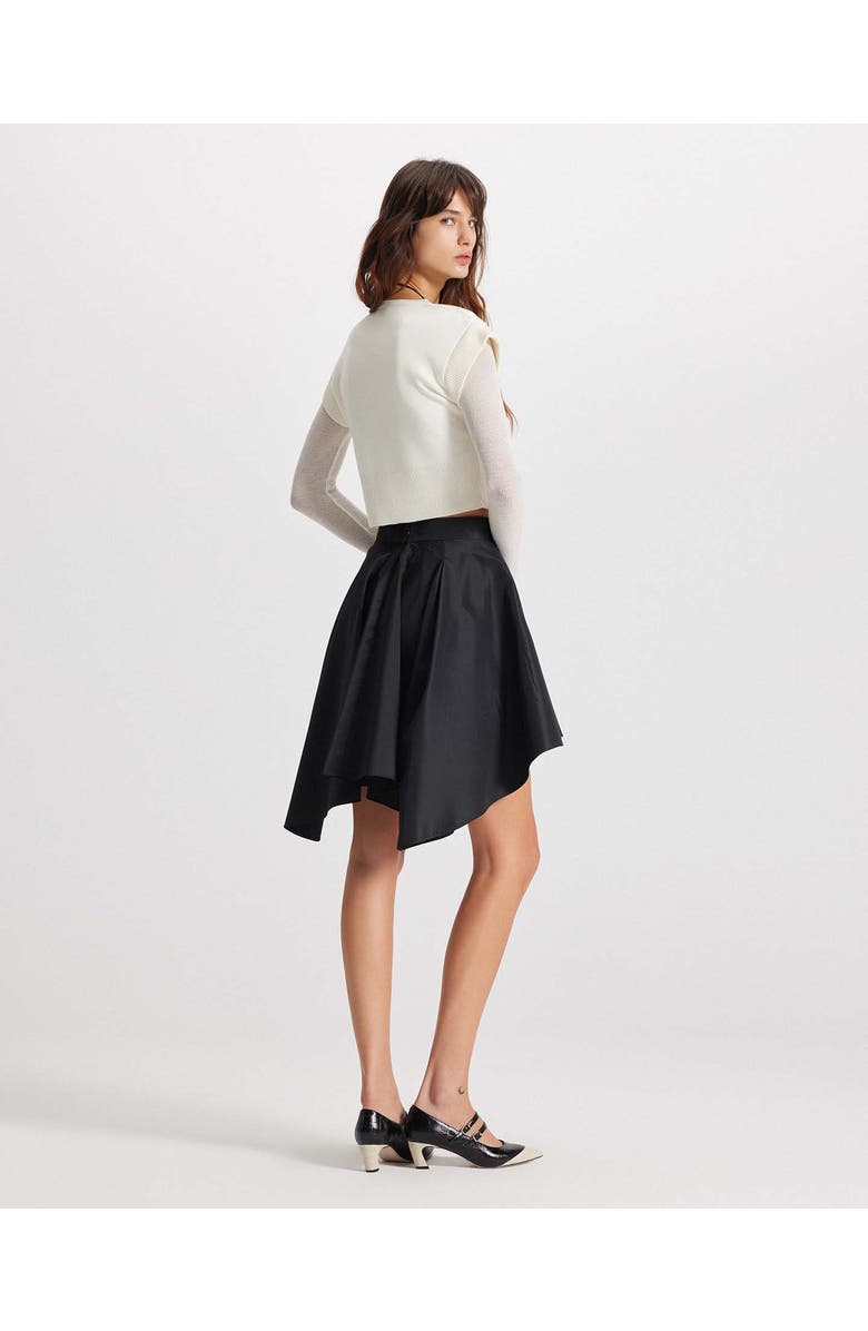 THEO The Label Theia Taffeta Hi-Low Skirt, Alternate, color, Black