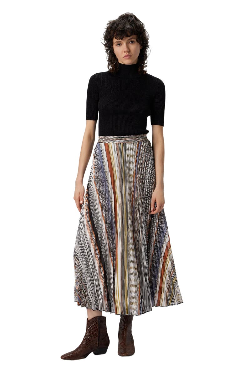 Missoni Pleated Midi Skirt In Knit, Main, color, Multicoloured
