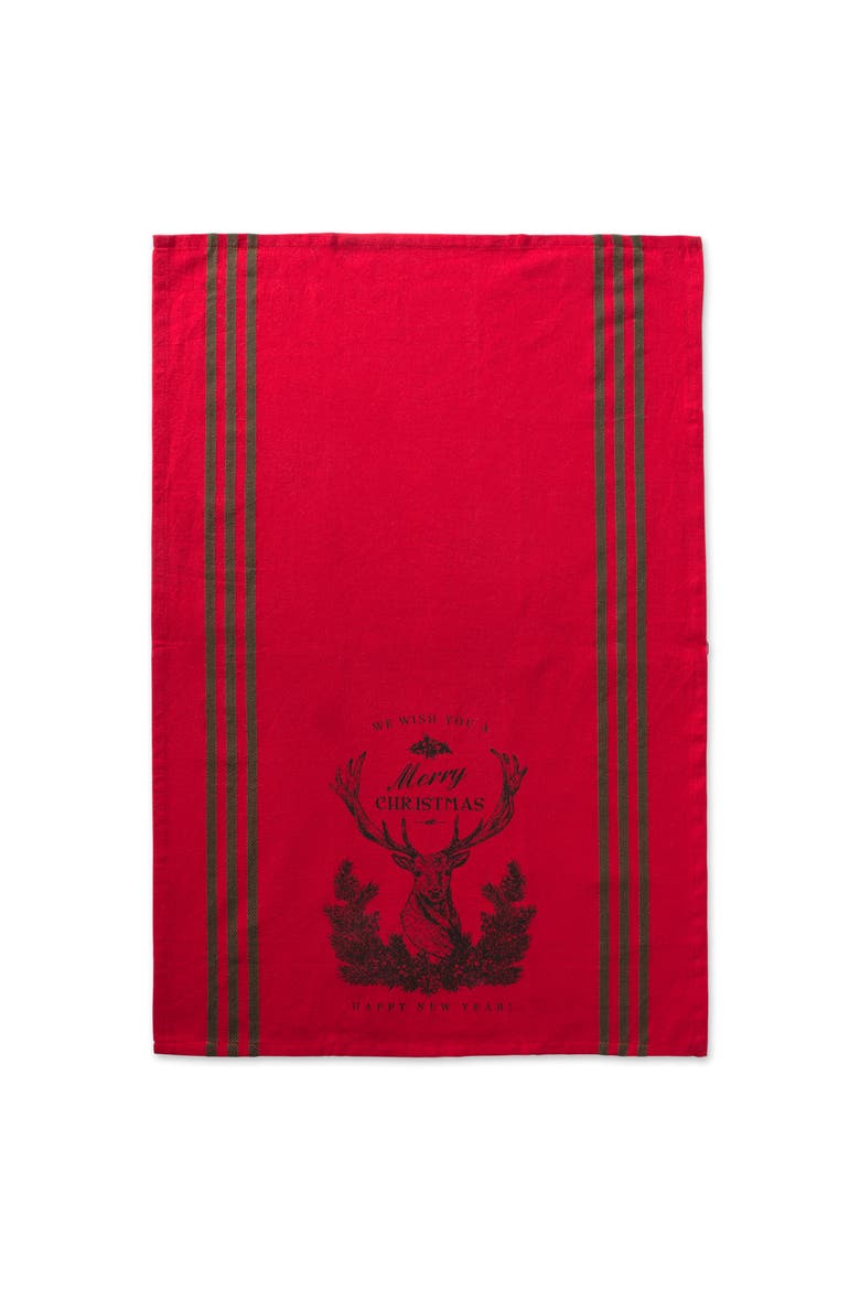 Asst Stag Christmas Print Dishtowel Set/3, Alternate, color, Christmas Stag