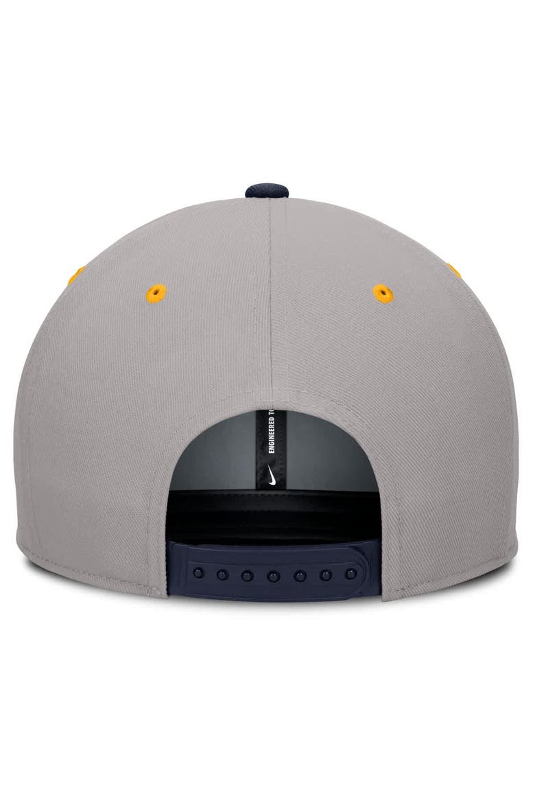 Men's Nike Navy/Gray West Virginia Mountaineers Prep Pro Performance Snapback Hat, Alternate, color, Navy