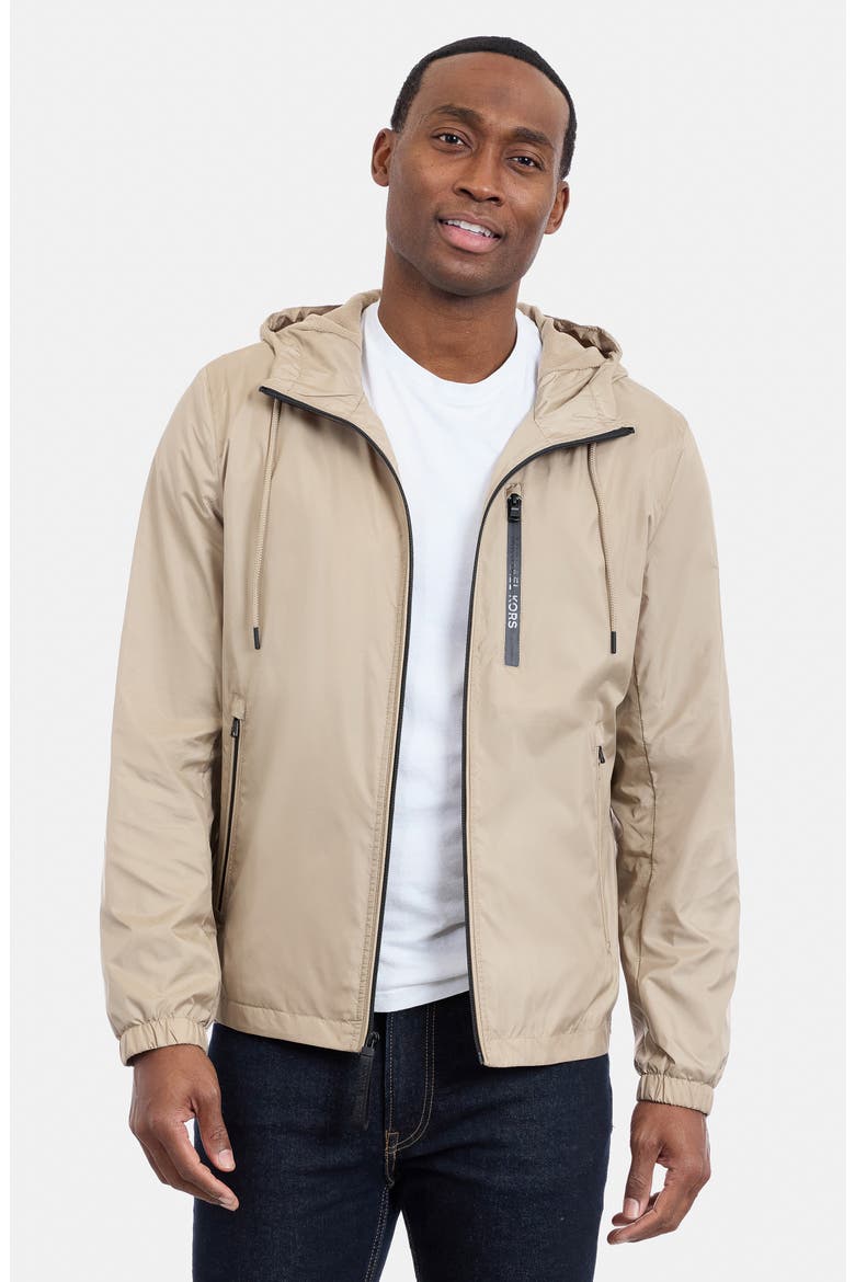 Hooded Windbreaker Jacket, Alternate, color, SAND