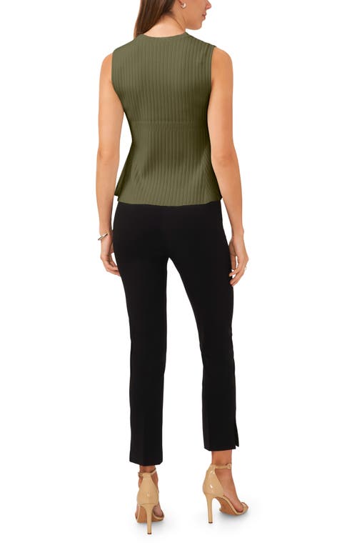 Halogen ® Sleeveless Peplum Sweater In Olive Moss Green