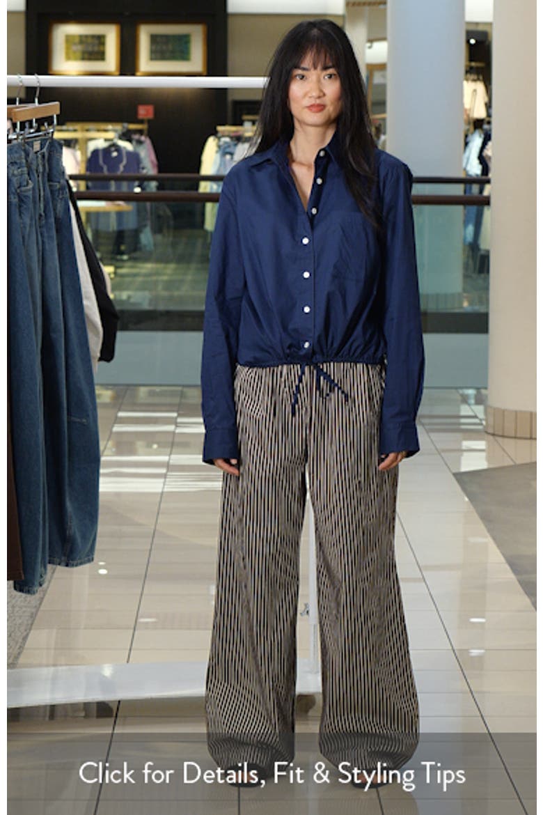 Drawstring Waist Cotton Button-Up Top video