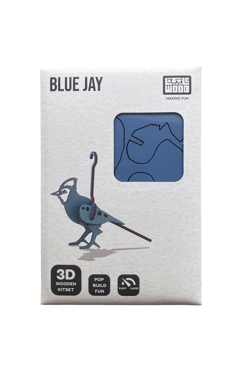 Little & Wood Woodlet Blue Jay 3D Wooden Kit Set, Ages 6+, Alternate, color, Multicolored