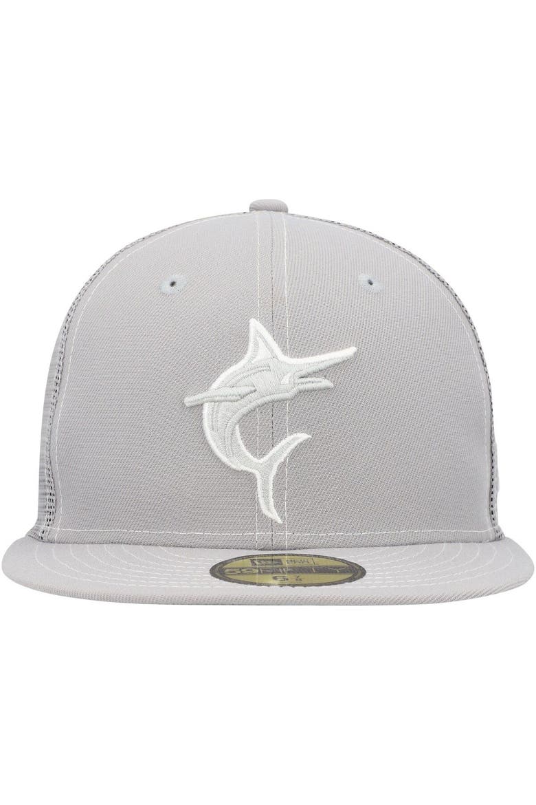 Men's New Era  Gray Miami Marlins 2023 On-Field Batting Practice 59FIFTY Fitted Hat, Alternate, color, Gray