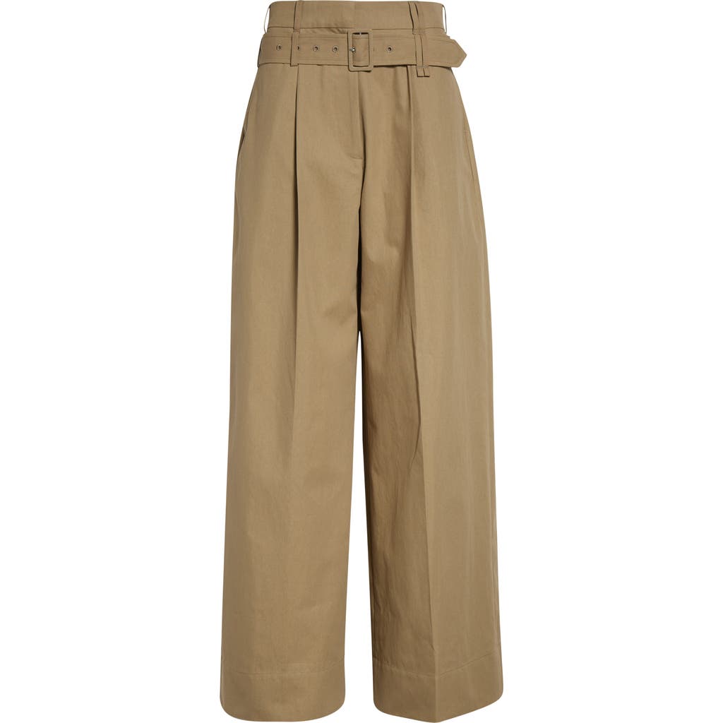 Simone Rocha Multi Belt Loop Pleated Wide Leg Trousers In Gray