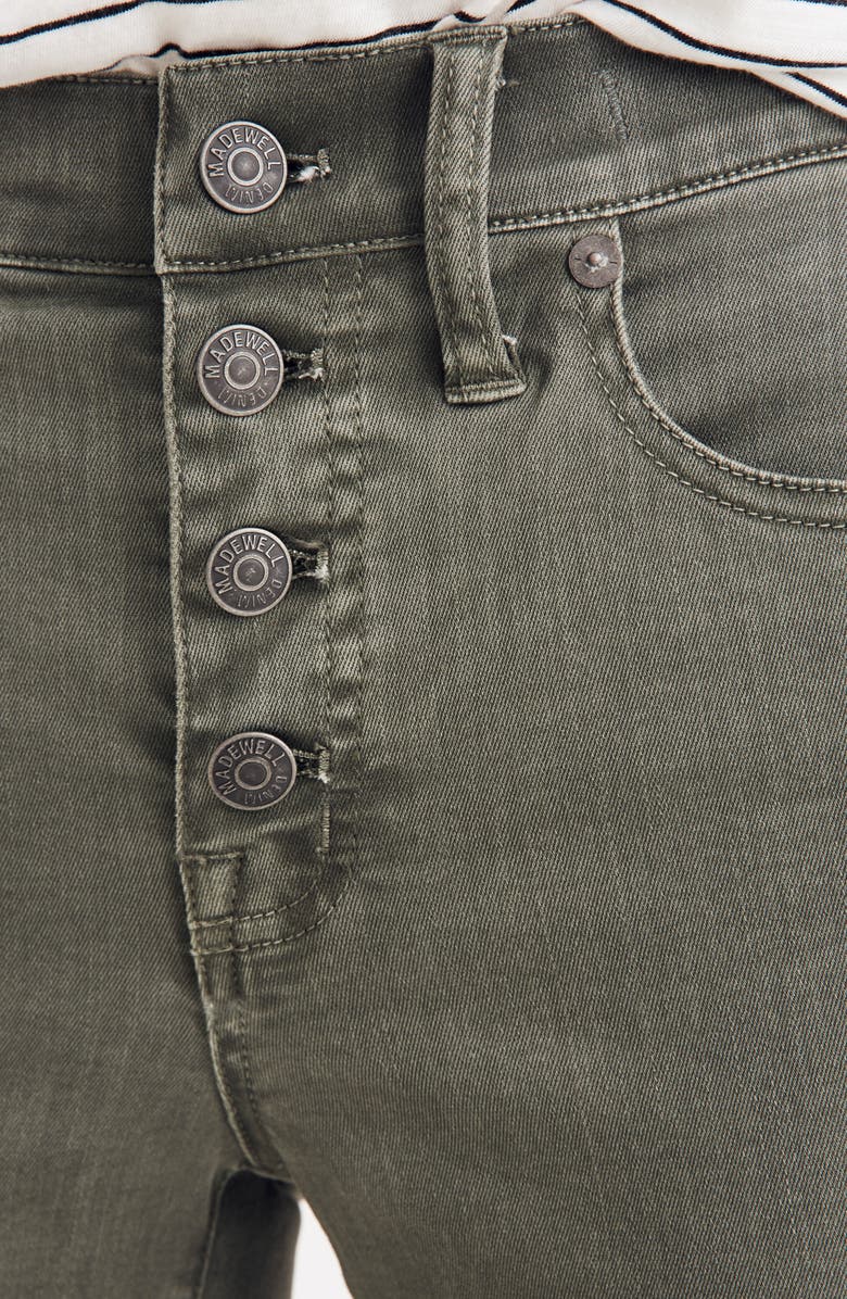Madewell 9-Inch Garment Dyed Button Front Skinny Jeans, Alternate, color,