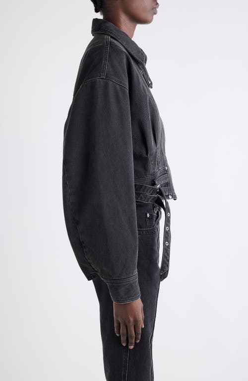 Isabel Marant Santa Crop Denim Jacket In Black