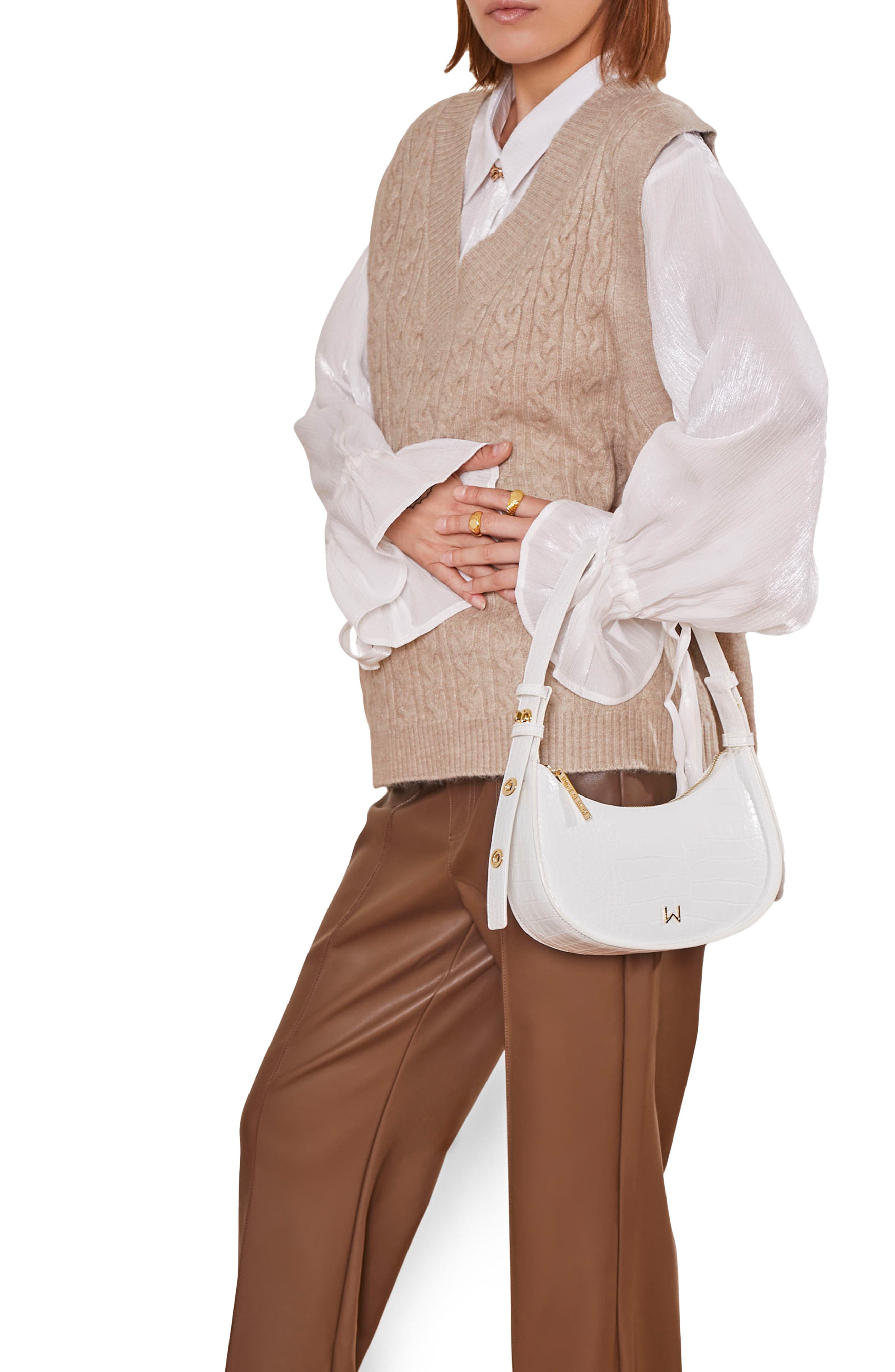 HOUSE OF WANT H.O.W. We Are Confident Vegan Leather Shoulder Bag, Alternate, color, 