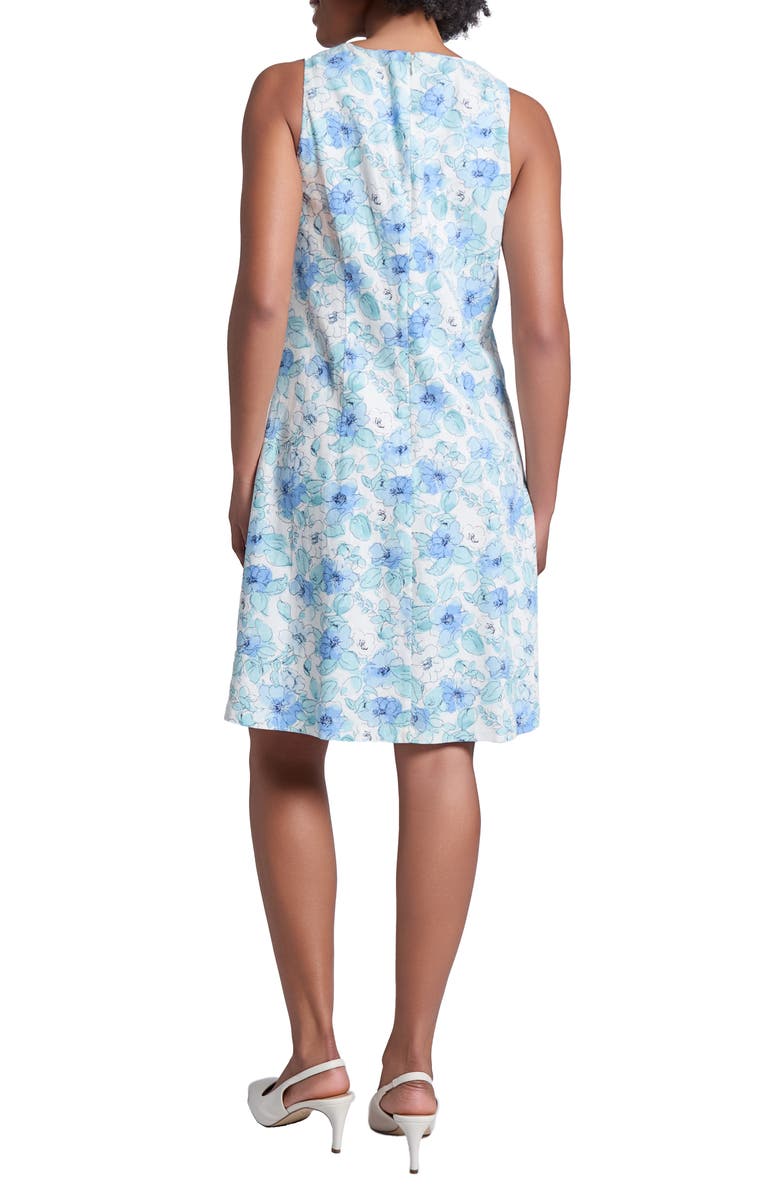 Jones New York Gina Floral Linen Blend Trapeze Dress, Alternate, color, 