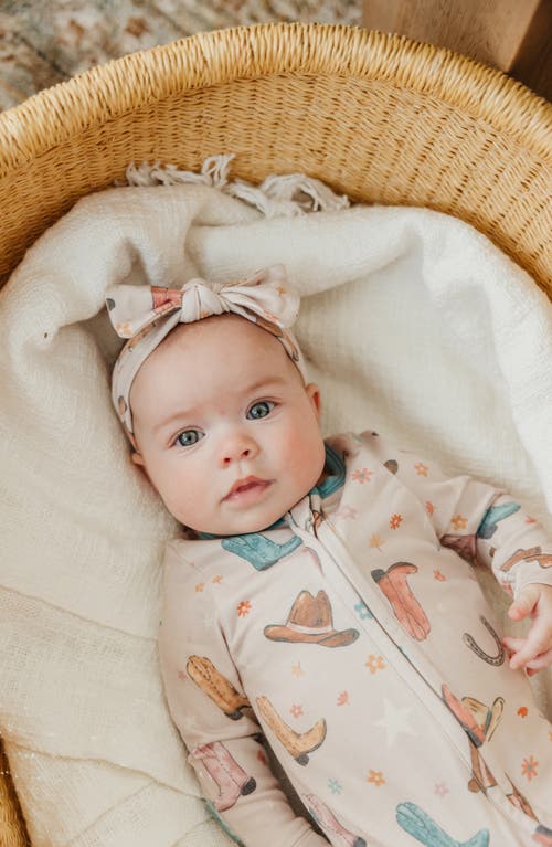 Copper Pearl Cheyenne Fitted Zip One-piece Footie Pajamas In Pink