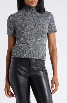 Mock Neck Short Sleeve Sweater