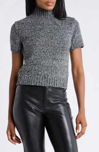 Mock Neck Short Sleeve Sweater