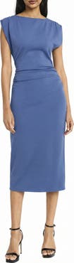 DONNA MORGAN FOR MAGGY Ruched Cap Sleeve Dress