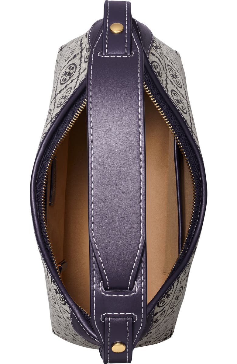 Tory Burch T Monogram Logo Jacquard Messenger Bag, Alternate, color, Tory Navy
