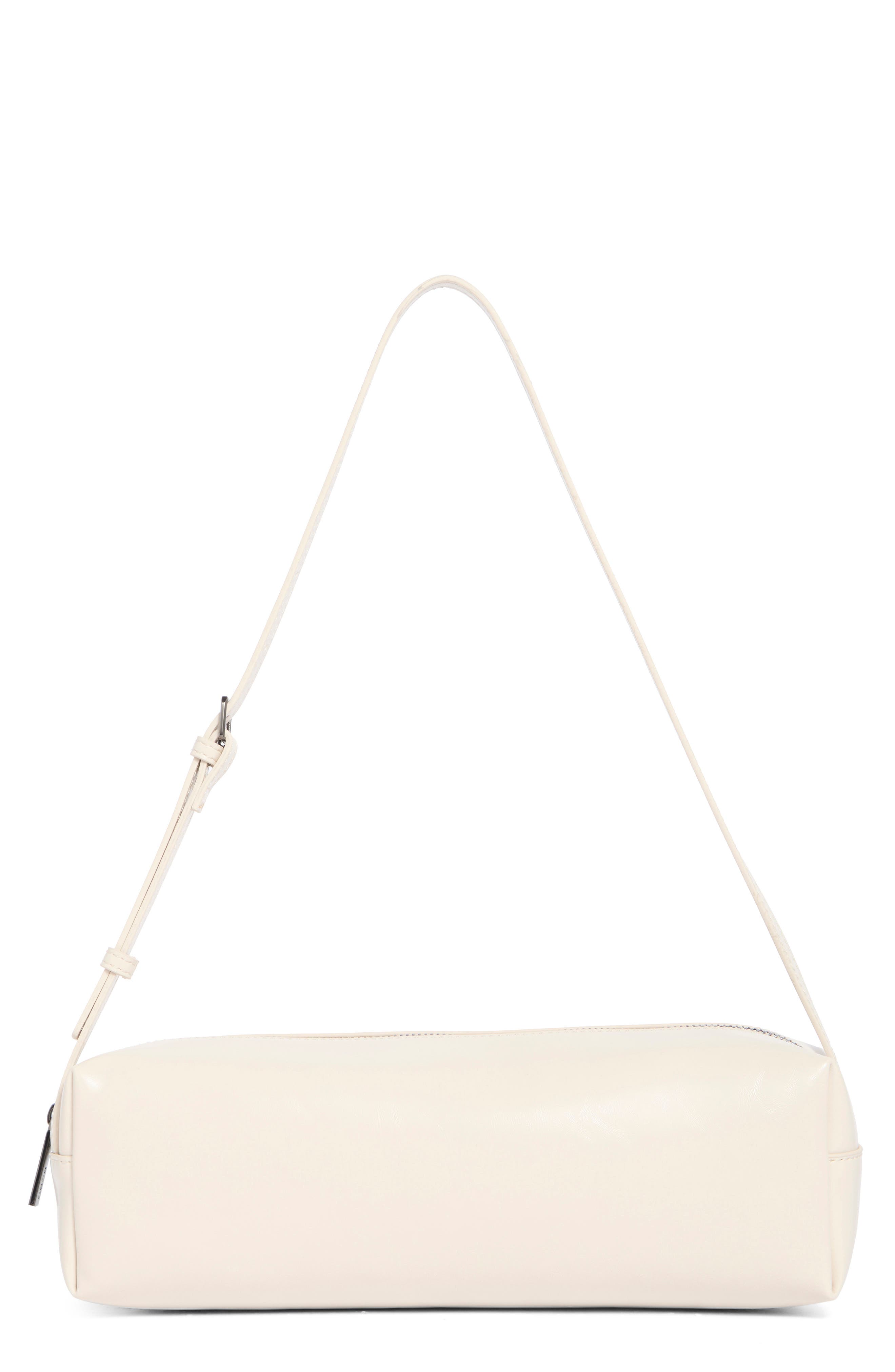 BCBG Barrel Water Repellent Shoulder Bag, Main, color, Almond
