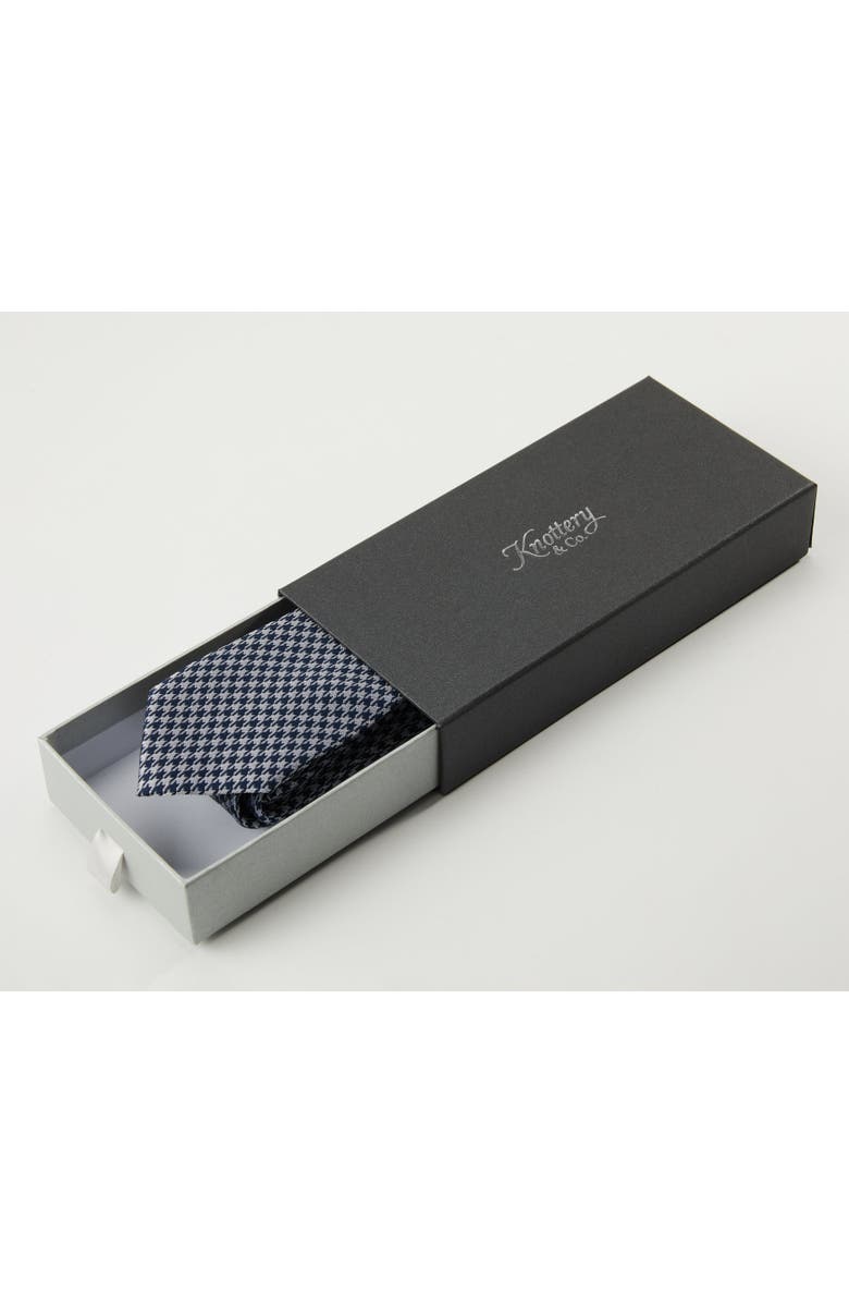 Knottery & Co Houndstooth Heritage Silk Jacquard Tie, Alternate, color, Navy