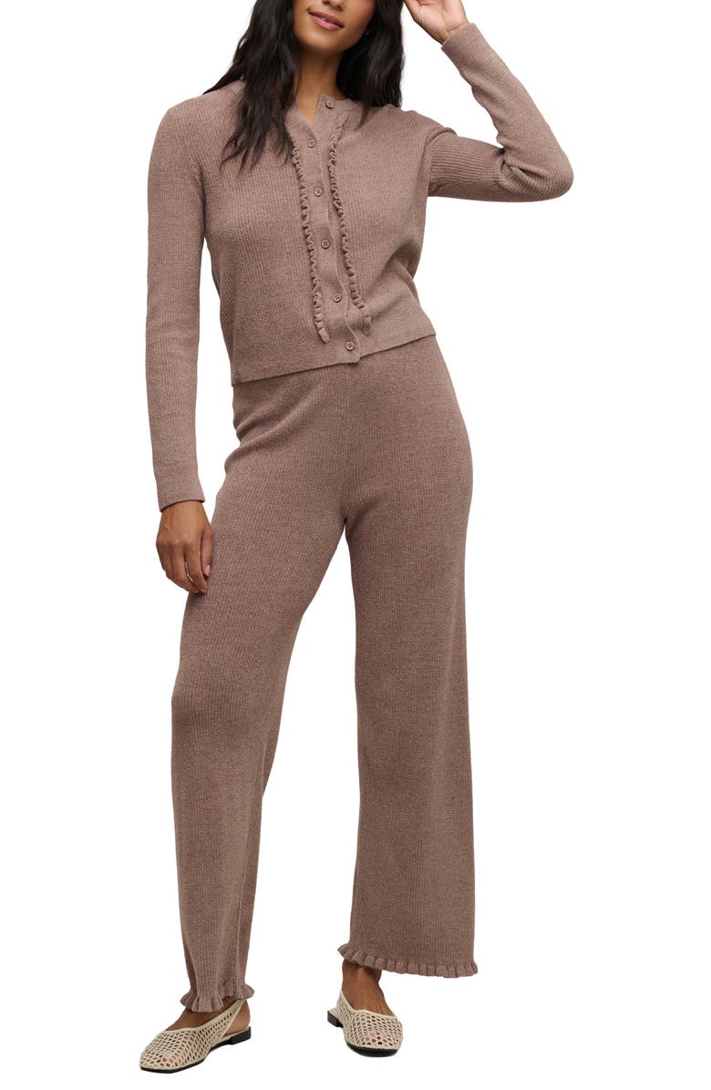Barefoot Dreams<sup>®</sup> CozyChic<sup>®</sup> Ultra Lite<sup>®</sup> Ruffle Rib Cardigan, Alternate, color, Sable