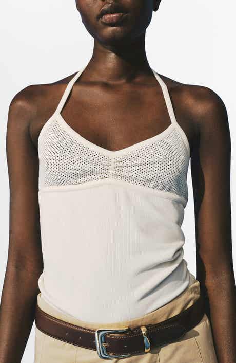 Mesh Bodice Halter Top