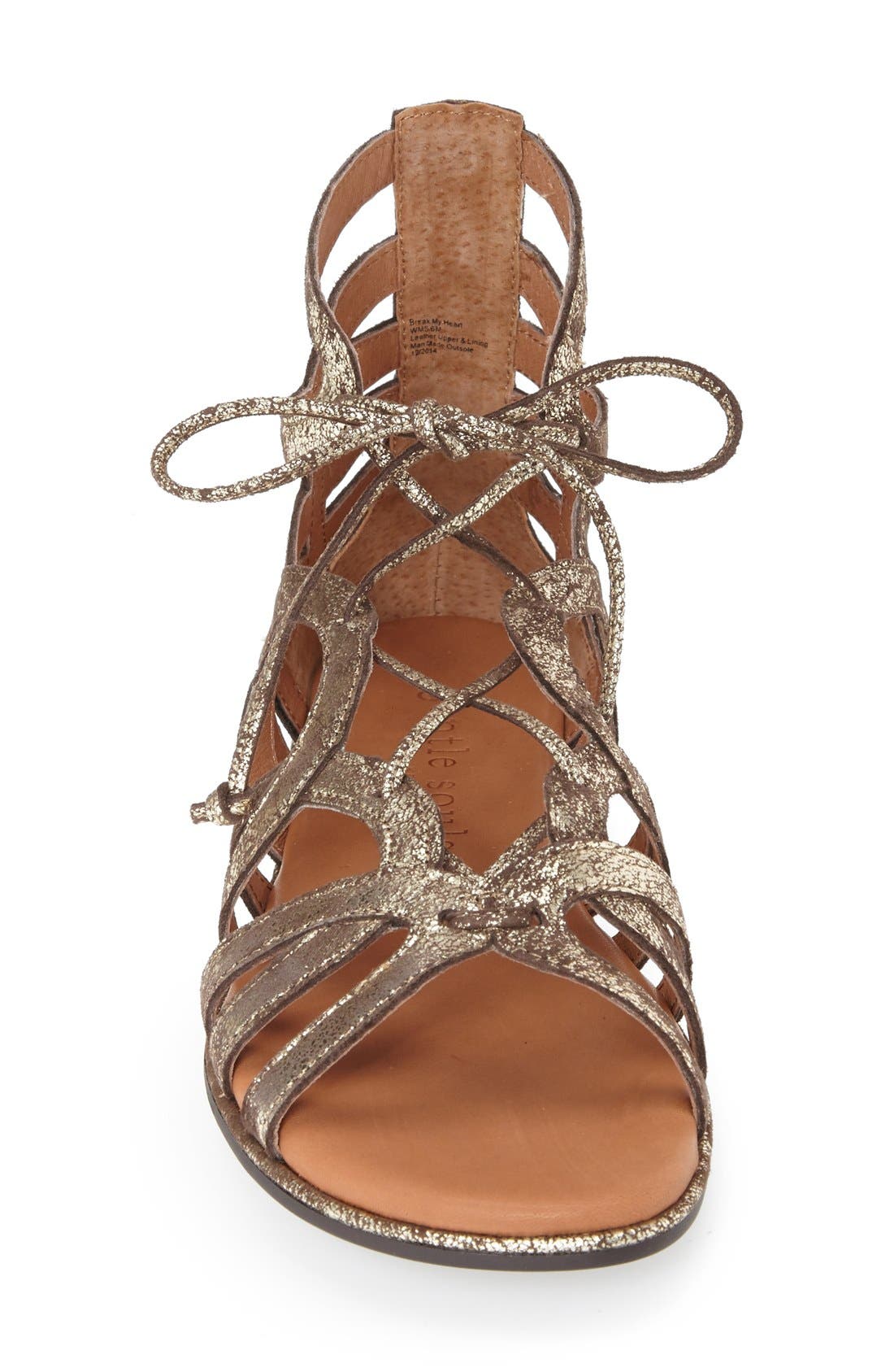 by Kenneth Cole 'Break My Heart 3' Cage Sandal, Alternate, color, BROWN LEATHER