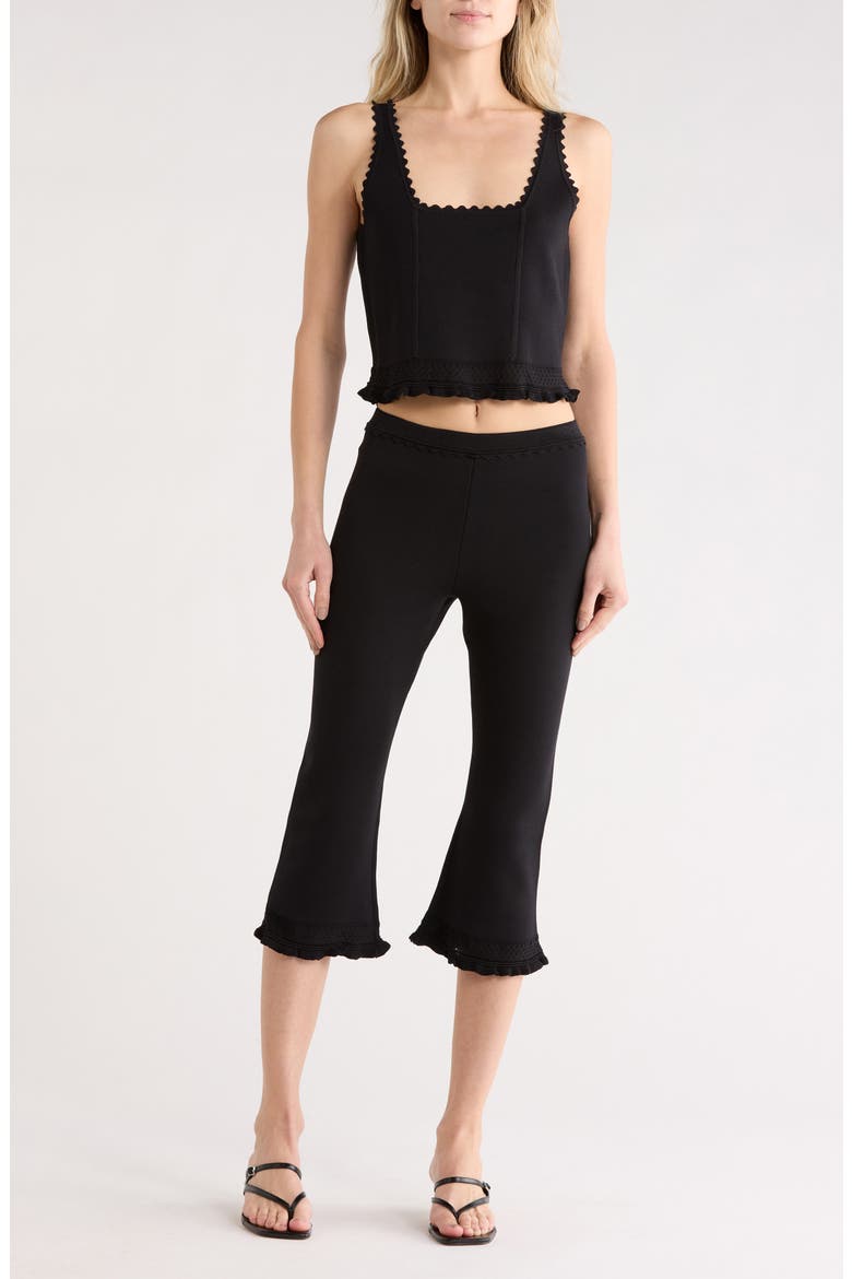 Scalloped Tank & Leggings Set, Main, color, BLACK