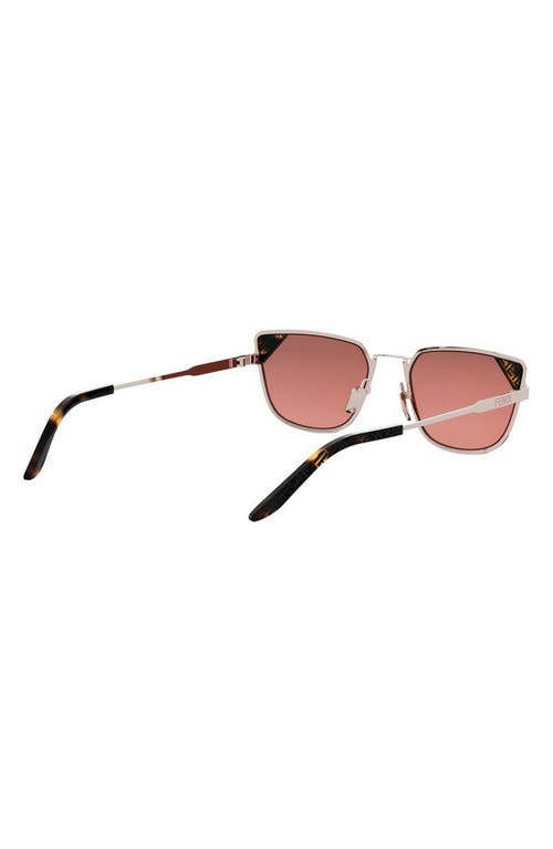 Fendi Signature 53.7mm Rectangular Sunglasses In Metallic