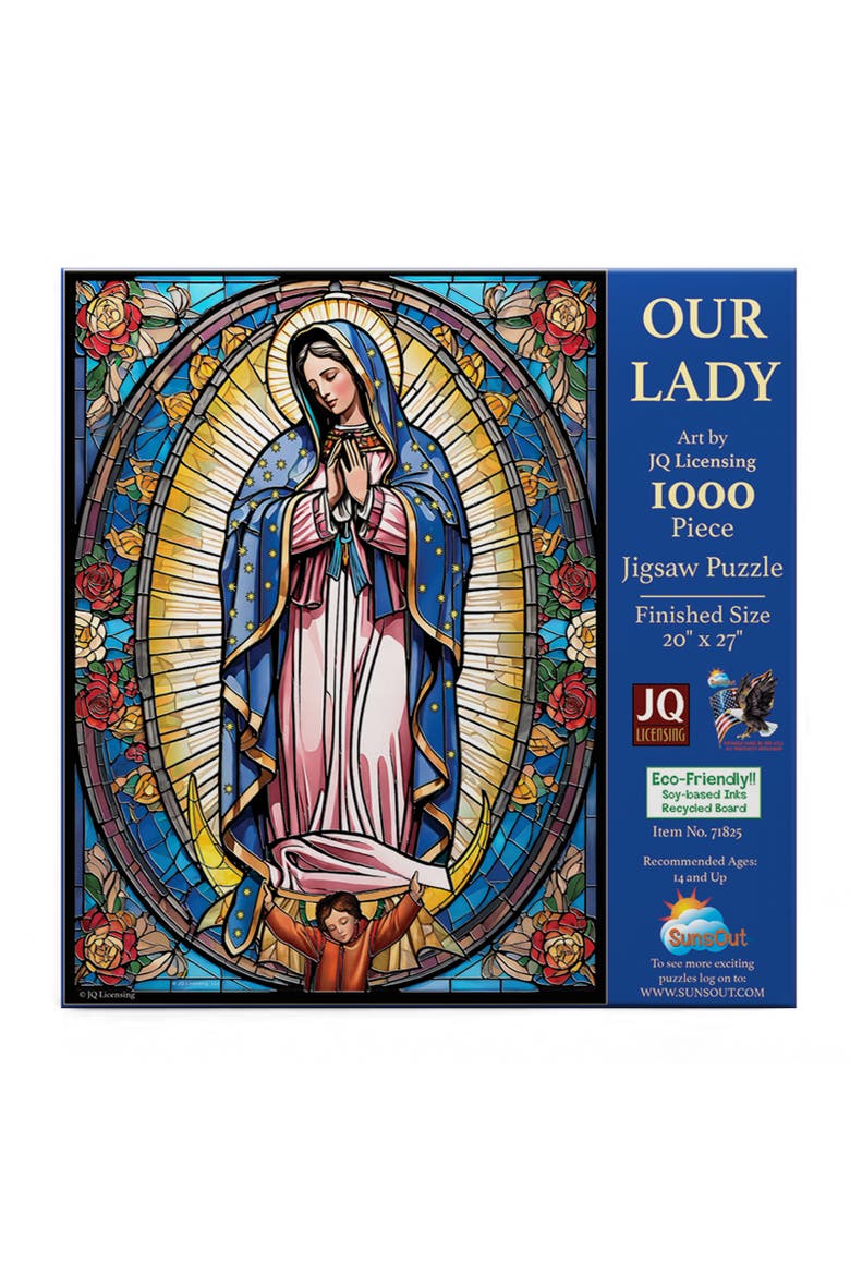 Stained Glass Our Lady 1000 piece Jigsaw Puzzle for Adults, Alternate, color, Multicolor