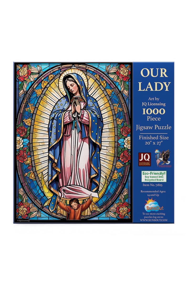 Sunsout Stained Glass Our Lady 1000 piece Jigsaw Puzzle for Adults, Alternate, color, Multicolor