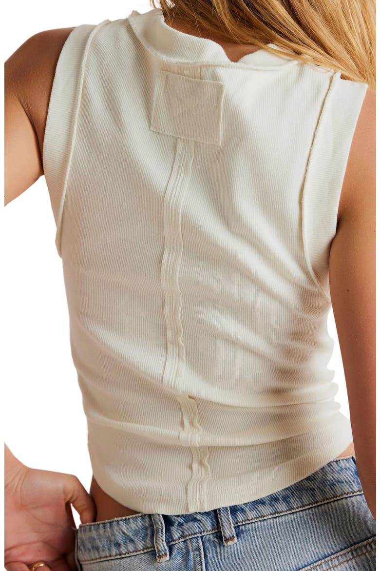 Kate Rib Stretch Cotton Tank, Alternate, color, OPTIC WHITE