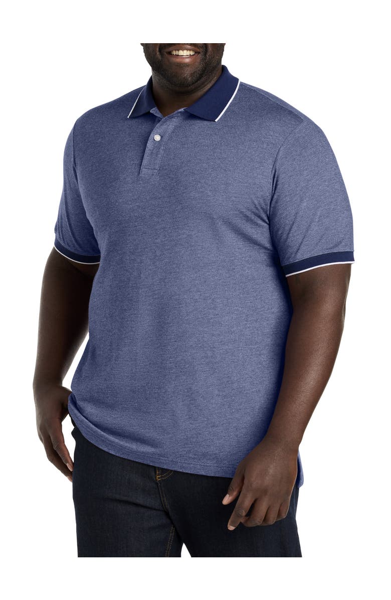 Harbor Bay by DXL Big & Tall Oxford Tipped Polo Shirt, Main, color, 