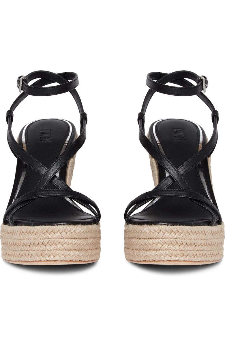 PAIGE Marlow Ankle Strap Espadrille Platform Wedge Sandal, Alternate, color, Black