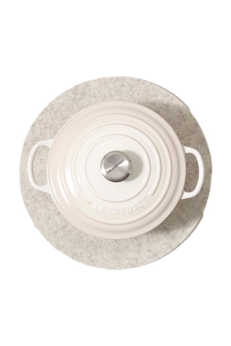 Merino Wool 12" Round Trivet, Alternate, color, Heather White
