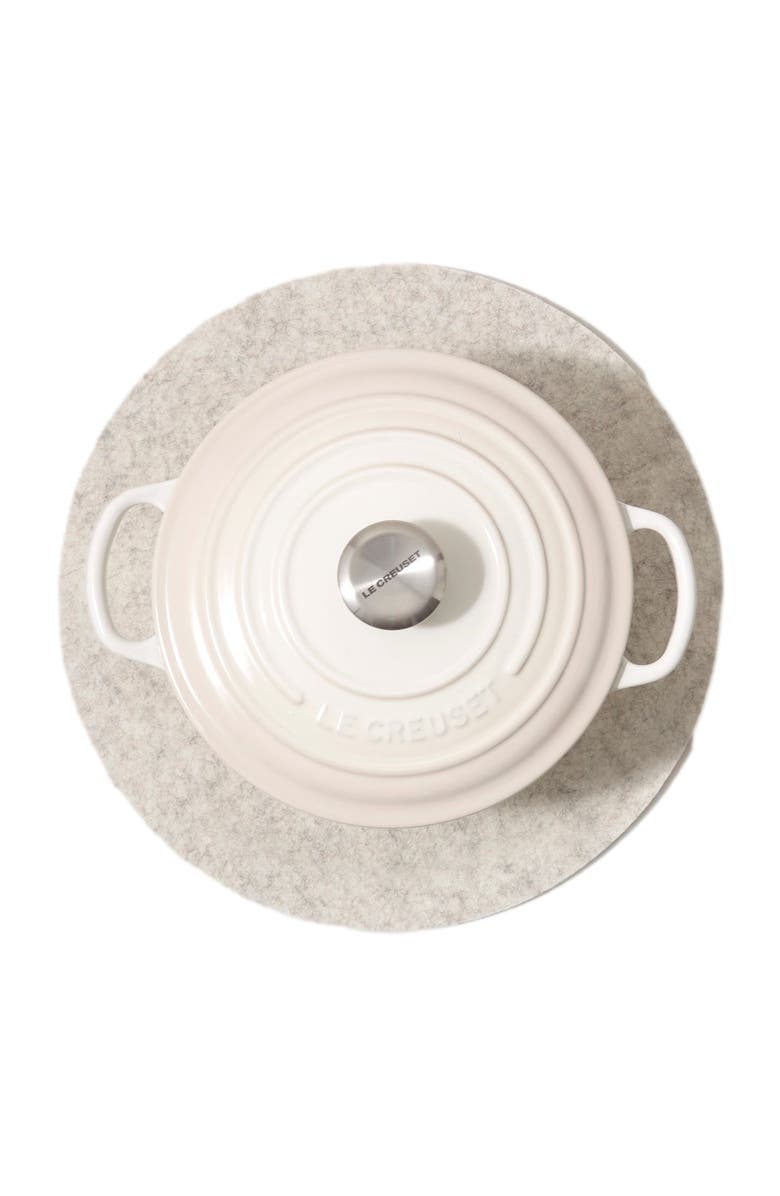 Graf Lantz Merino Wool 12" Round Trivet, Alternate, color, Heather White