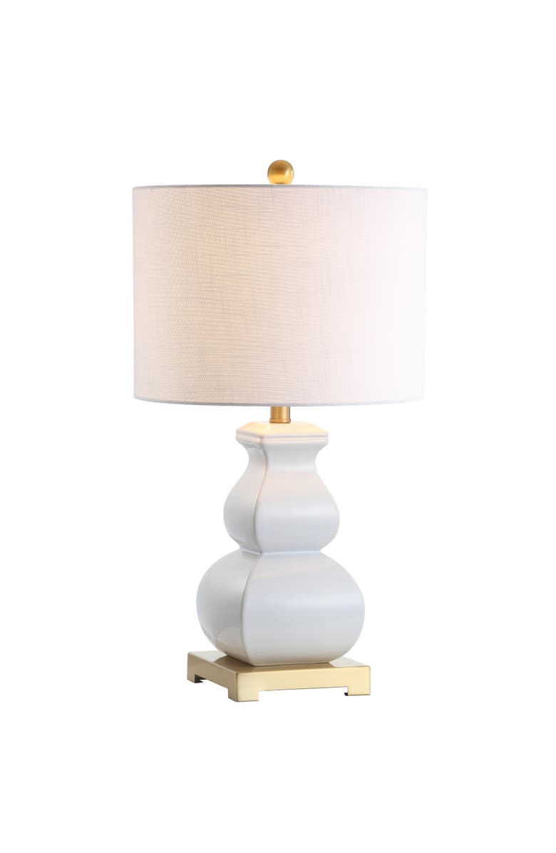 JONATHAN Y Vienna Ceramic LED Table Lamp, Main, color, White