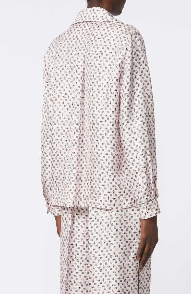 Max Mara Disco Monogram Paisley Pajama Shirt, Alternate, color, Pink