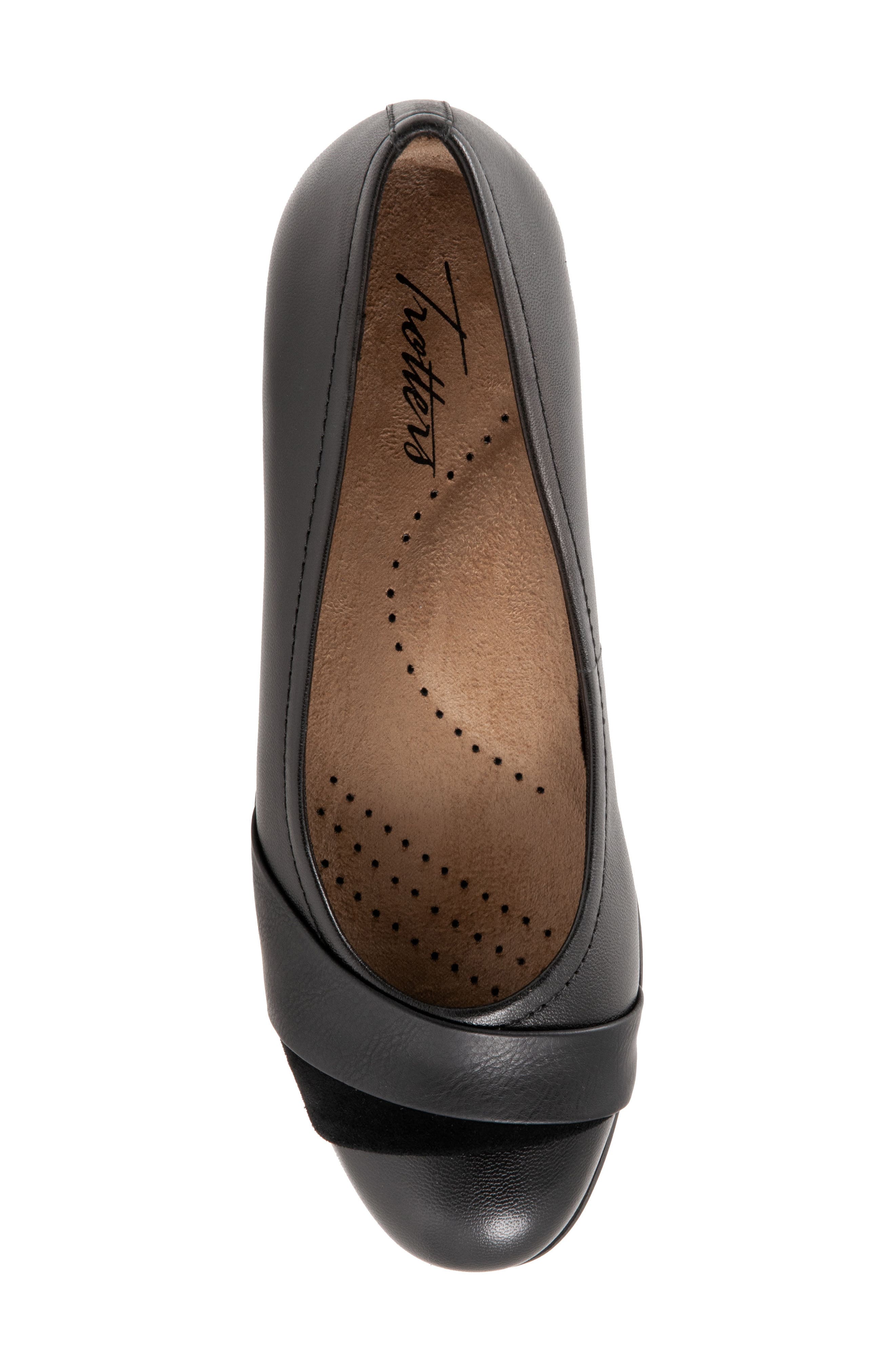 Trotters Danni Leather & Suede Flat, Alternate, color, Black