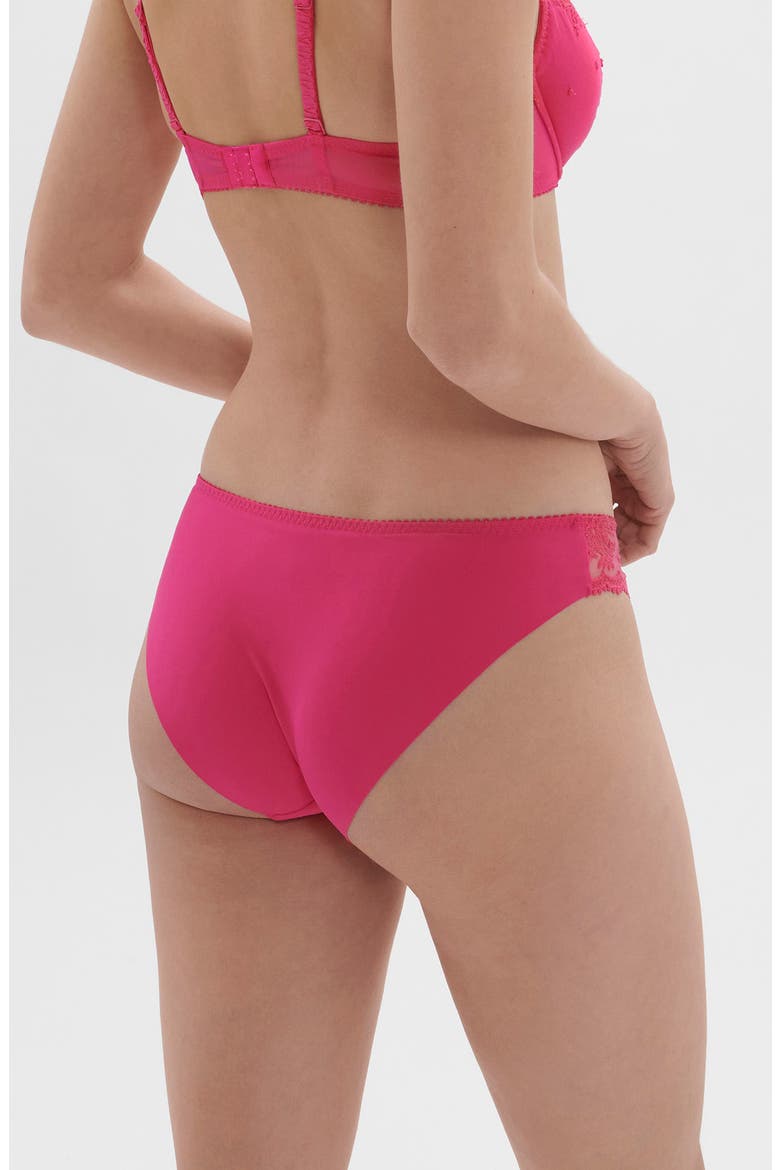Intrigue Embroidered Bikini, Alternate, color, DISCO PINK